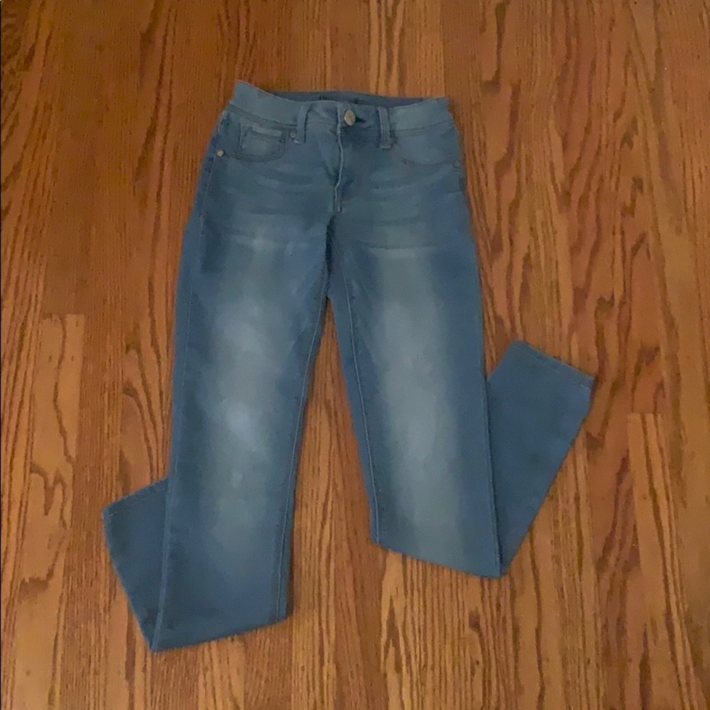 Light wash blue jeans